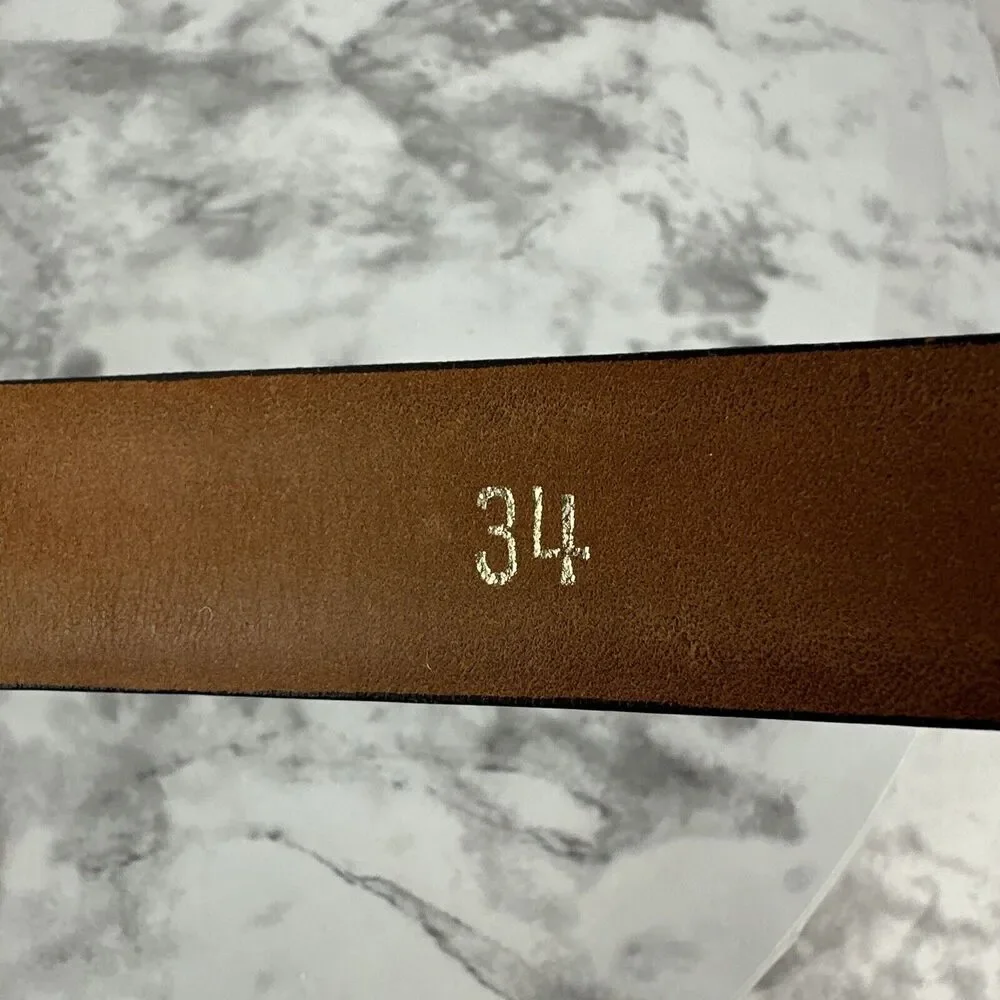 Vintage‎ Plymouth Brown Glove Tanned Grasso Grain Leather Dress Belt Size 34